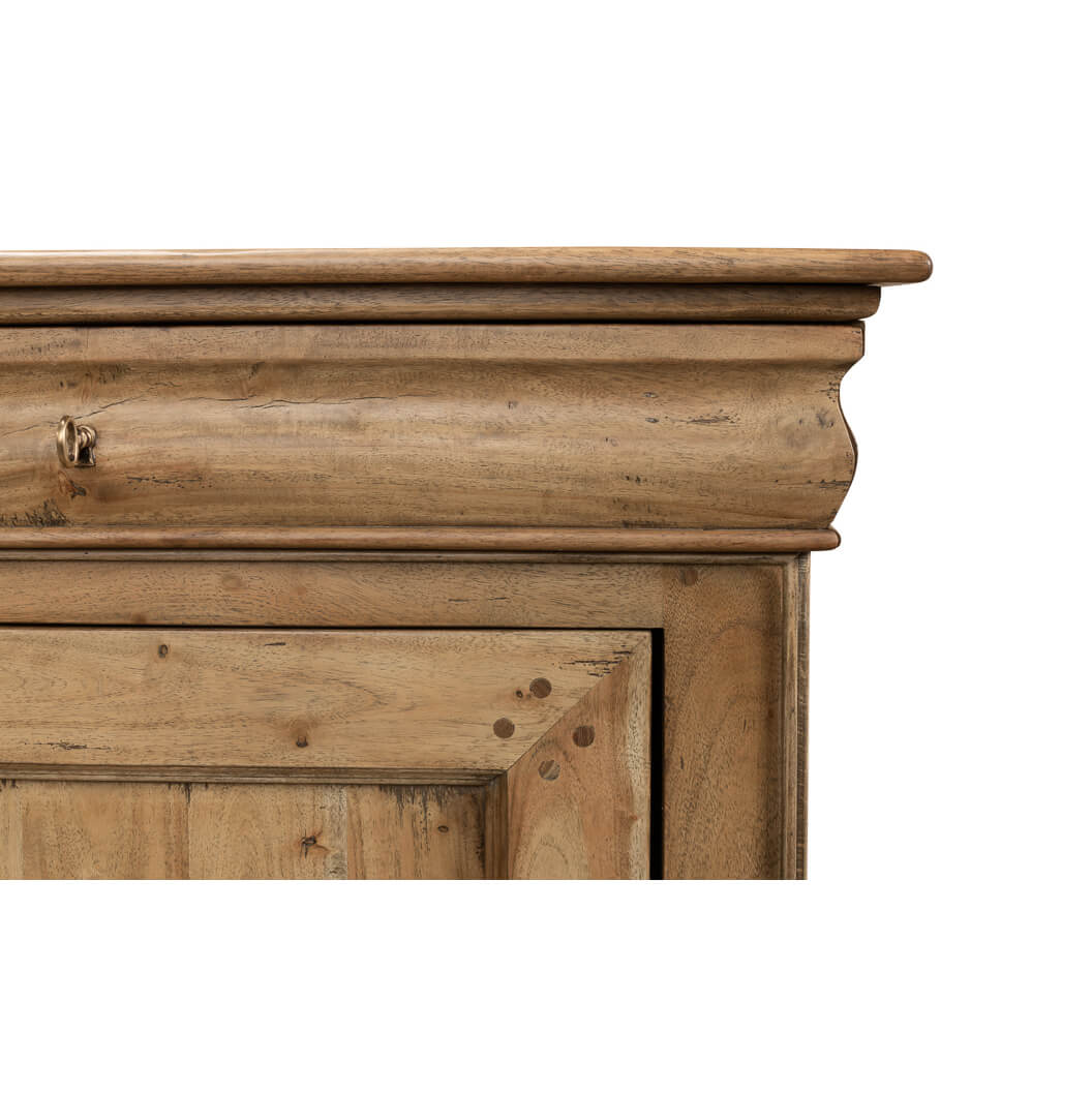 Close up of sideboard's crown molding detail.