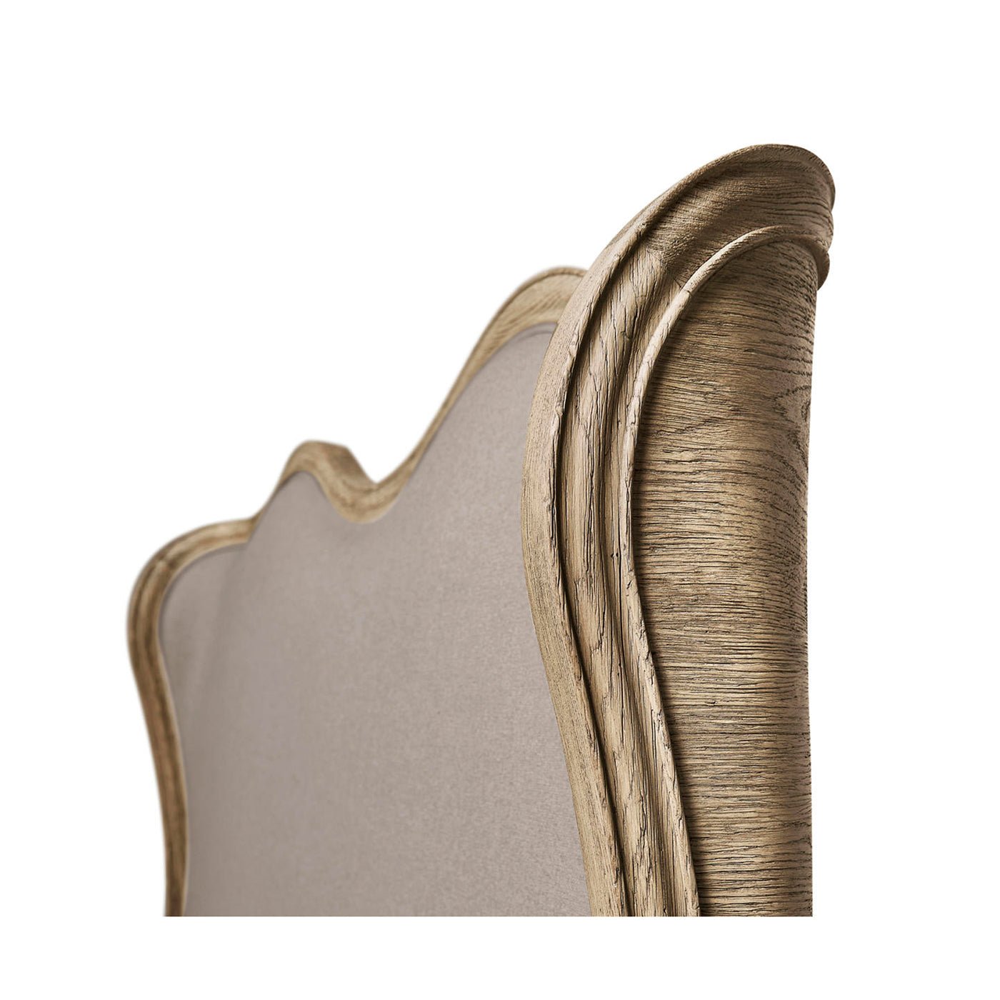 Detail of French Provincial headboard wood design.