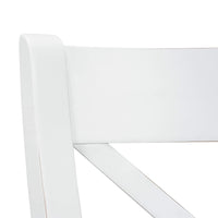 Close-up, white counter stool, top of backrest