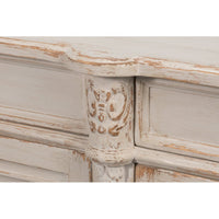 French Provincial sideboard intricate carving close-up