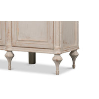 French Provincial sideboard corner and legs close-up