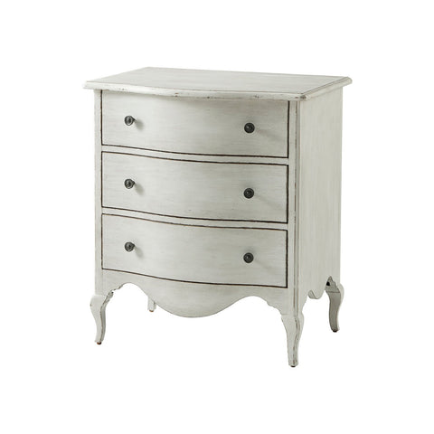 French Provincial White Painted Nightstand