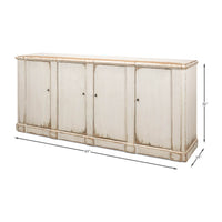 White sideboard with dimensions, 83