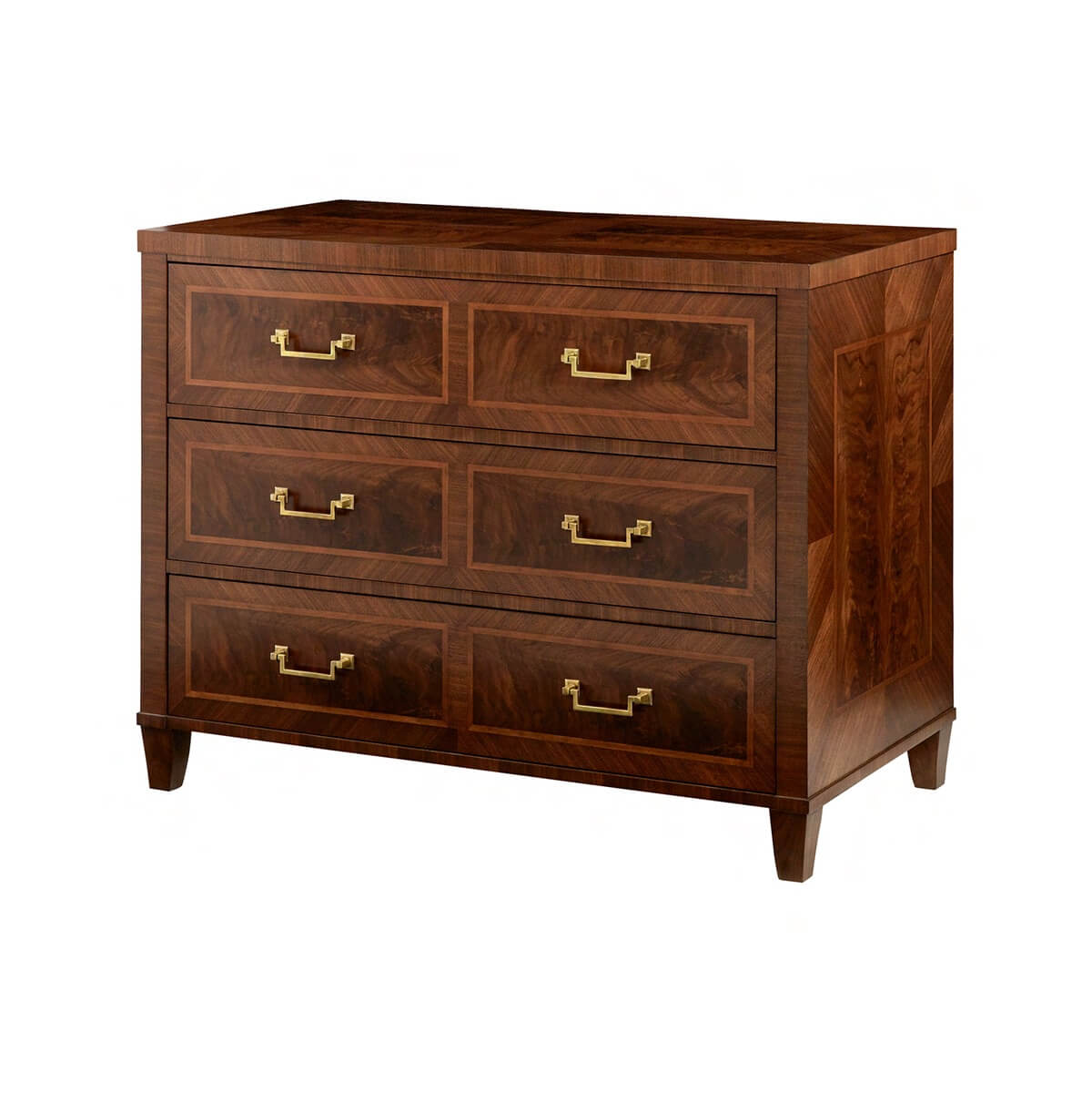 French style chest of drawers, angled view.