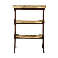 Back view of the three-tier side table.