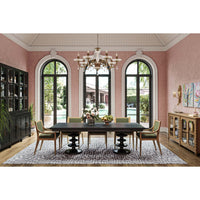 Dining room with French Transitional Sideboard and décor.