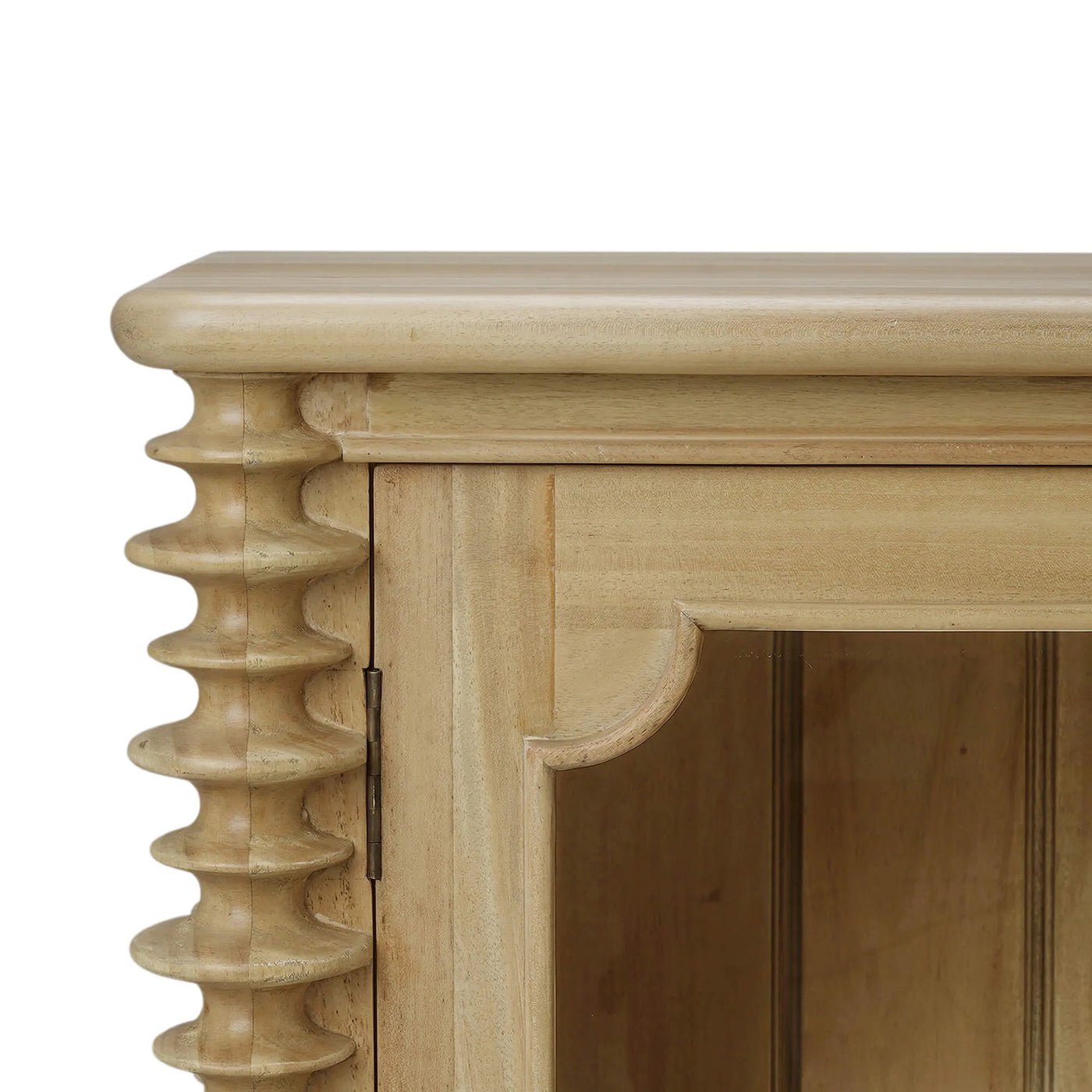 Close-up of corner design, French Transitional Sideboard.