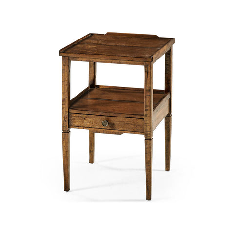 French Two Tier Lamp Table - Country Walnut