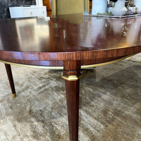 Table leg detail of French walnut dining table.