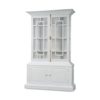 White display cabinet front view, closed doors.