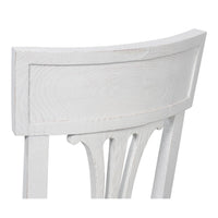 French white dining chair, close-up backrest