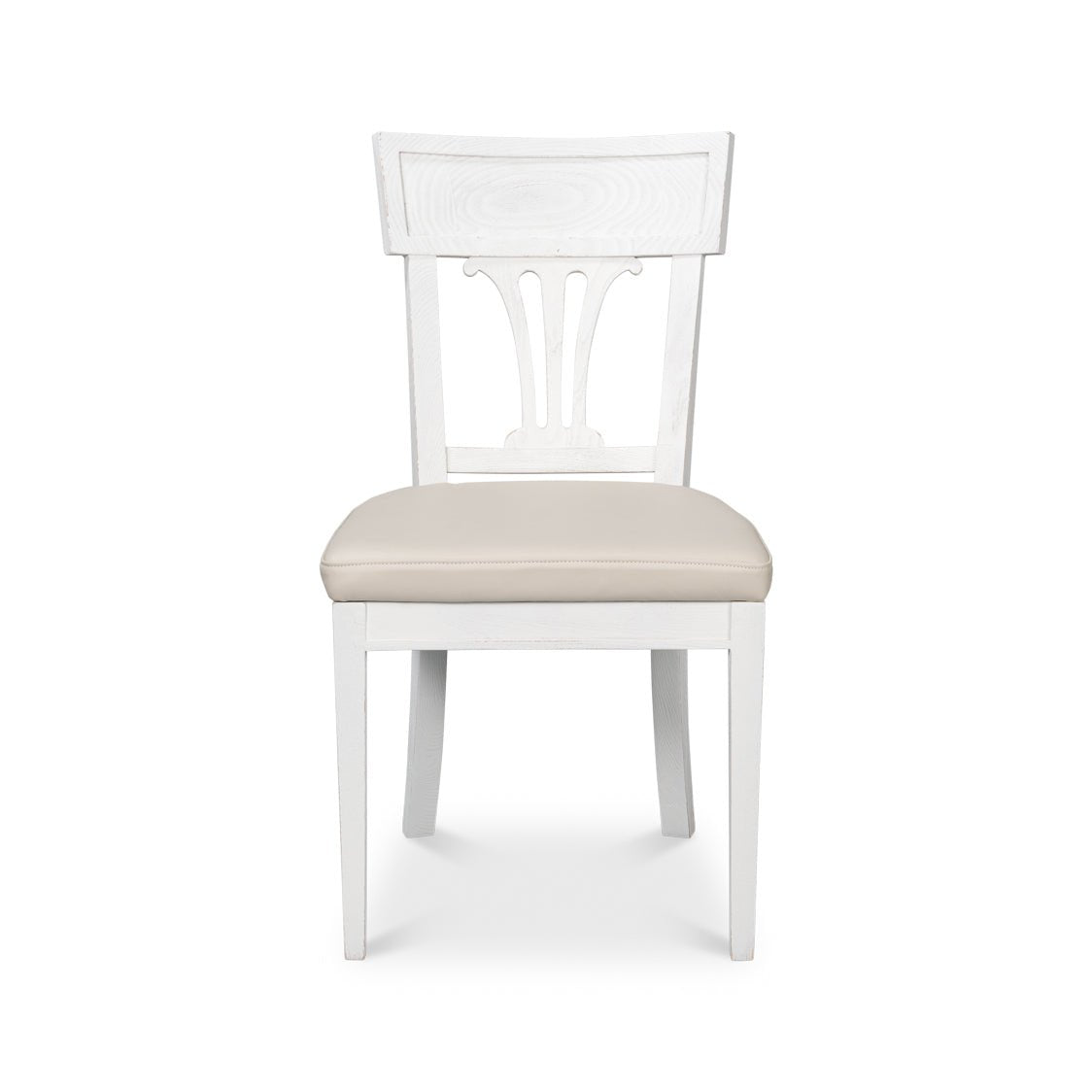French white dining chair, front view