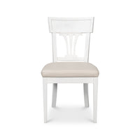 French white dining chair, front view