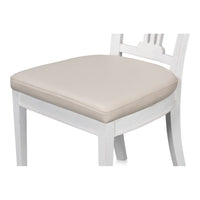 French white dining chair, close-up seat