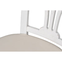 French white dining chair, back and seat connection