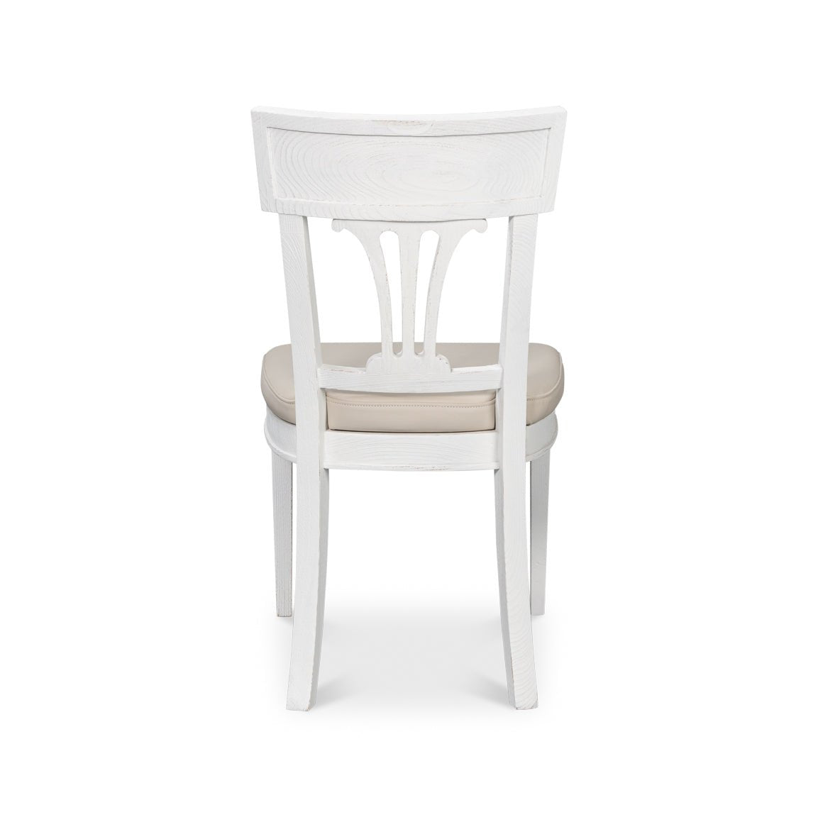 French white dining chair, rear view
