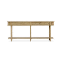 Long Faux Bamboo Console Table - Fruitwood Finish