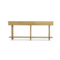 Long Faux Bamboo Console Table - Fruitwood Finish