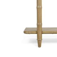 Long Faux Bamboo Console Table - Fruitwood Finish