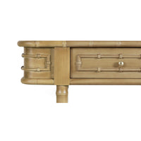 Long Faux Bamboo Console Table - Fruitwood Finish