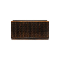 Direct frontal view of rustic credenza.