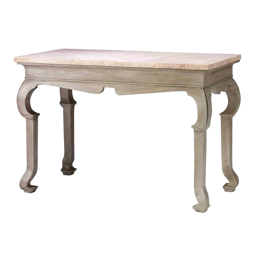George I hall table with marble top, standalone.