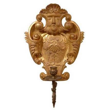 Ornate George II cartouche wall light, vintage accessory.