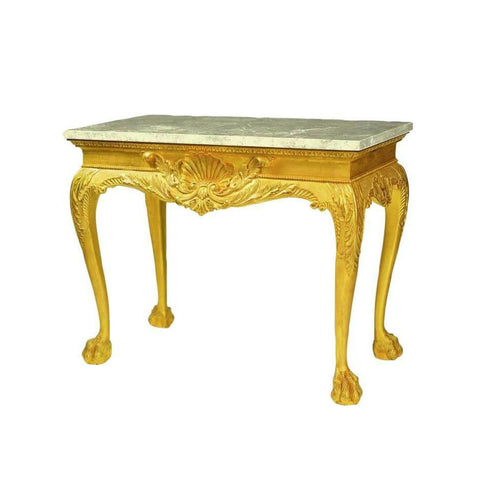 George II Giltwood Console Table with Carved Shell