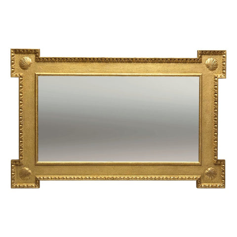 George II Giltwood Over Mantle Shell Mirror