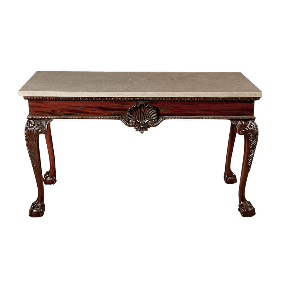 Elegant George II Mahogany Console Table with Ball Claw Feet