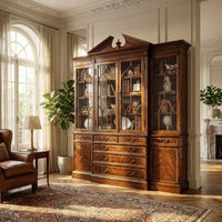 George II bookcase in room, natural light and decor.