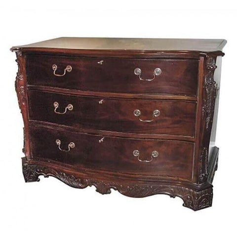 George II Polished Mahogany Serpentine Commode