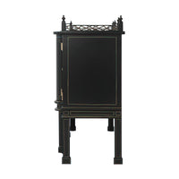 Side view of Chippendale sideboard highlighting structure