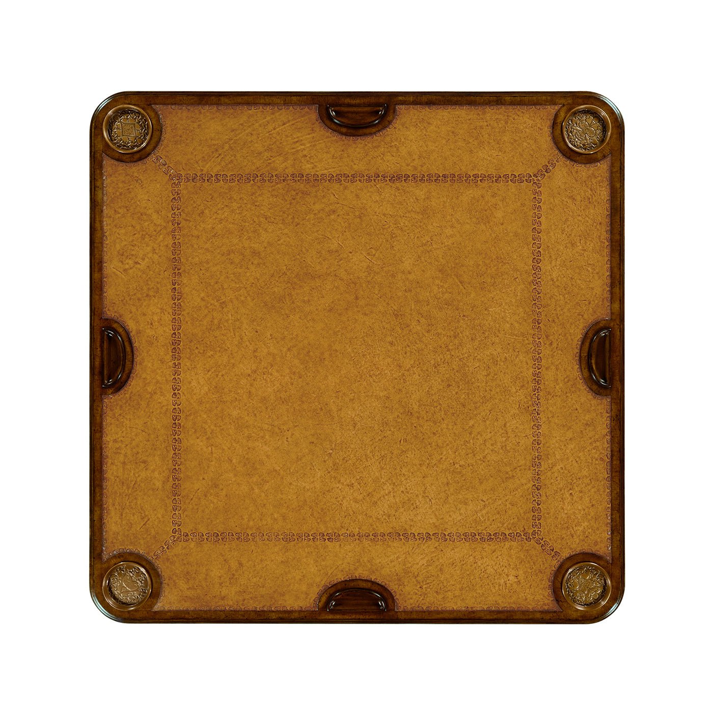 George II Walnut Leather Top Games Table - English Georgian America