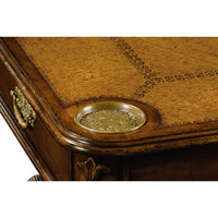 George II Walnut Leather Top Games Table - English Georgian America