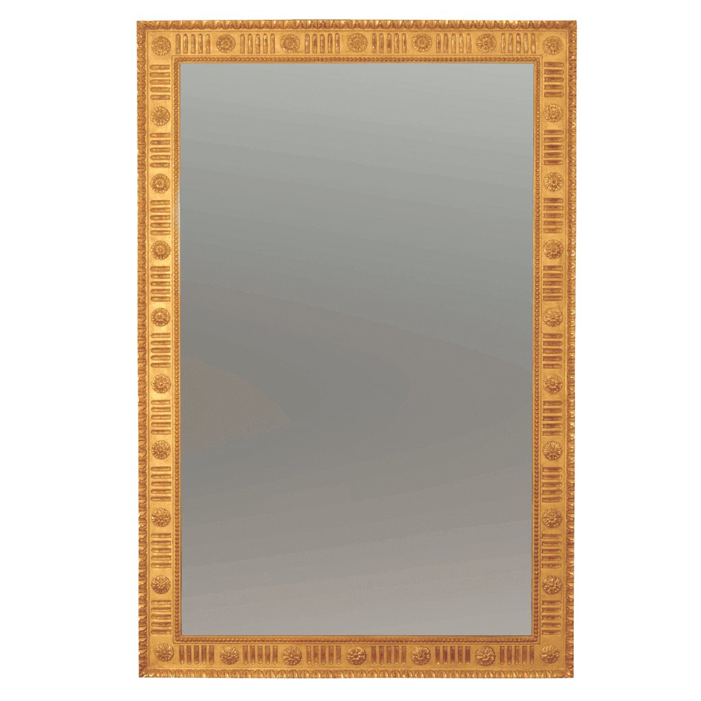 Elegant George III Adam pier mirror with carved giltwood frame.