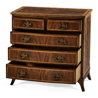 Angled dresser showing drawers slightly open.