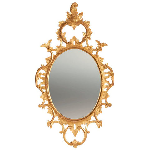 George III Chippendale Oval C Scroll Mirror