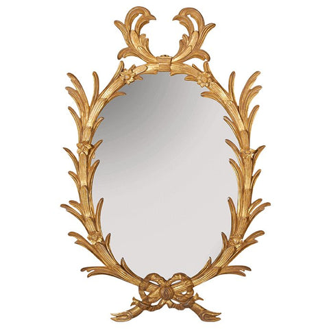 George III Chippendale Oval Mirror - Large Palm