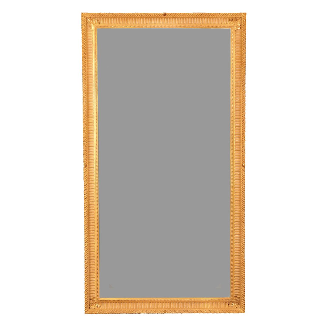 Elegant George III giltwood pier mirror with fluted frame.