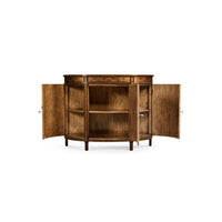 Interior view of George III Hepplewhite cabinet with doors open.