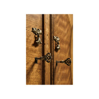 Close-up of George III cabinet locks and decorative keys.