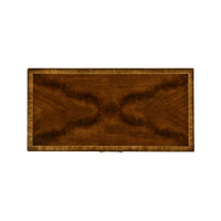 Top view of mahogany chest, showing wood grain pattern.