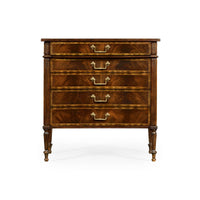 Front view of George III mahogany chest, drawers closed.