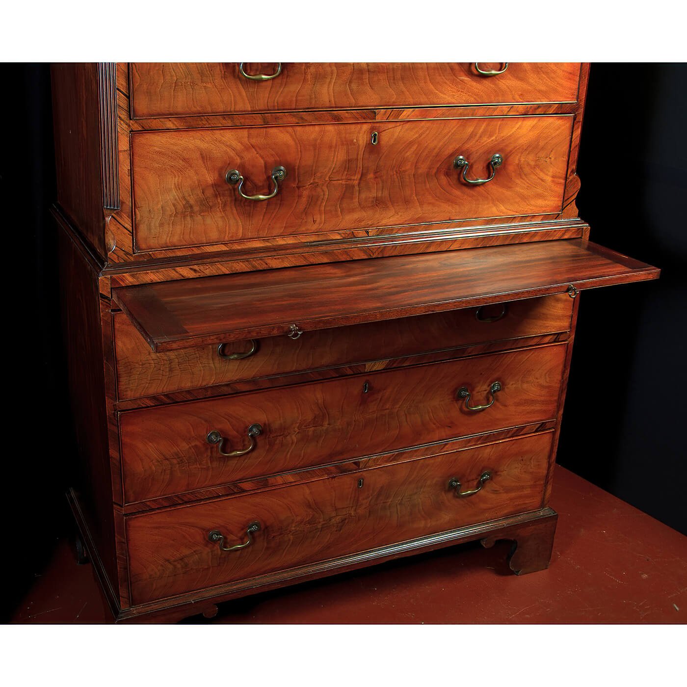 Open drawer displaying additional storage space.