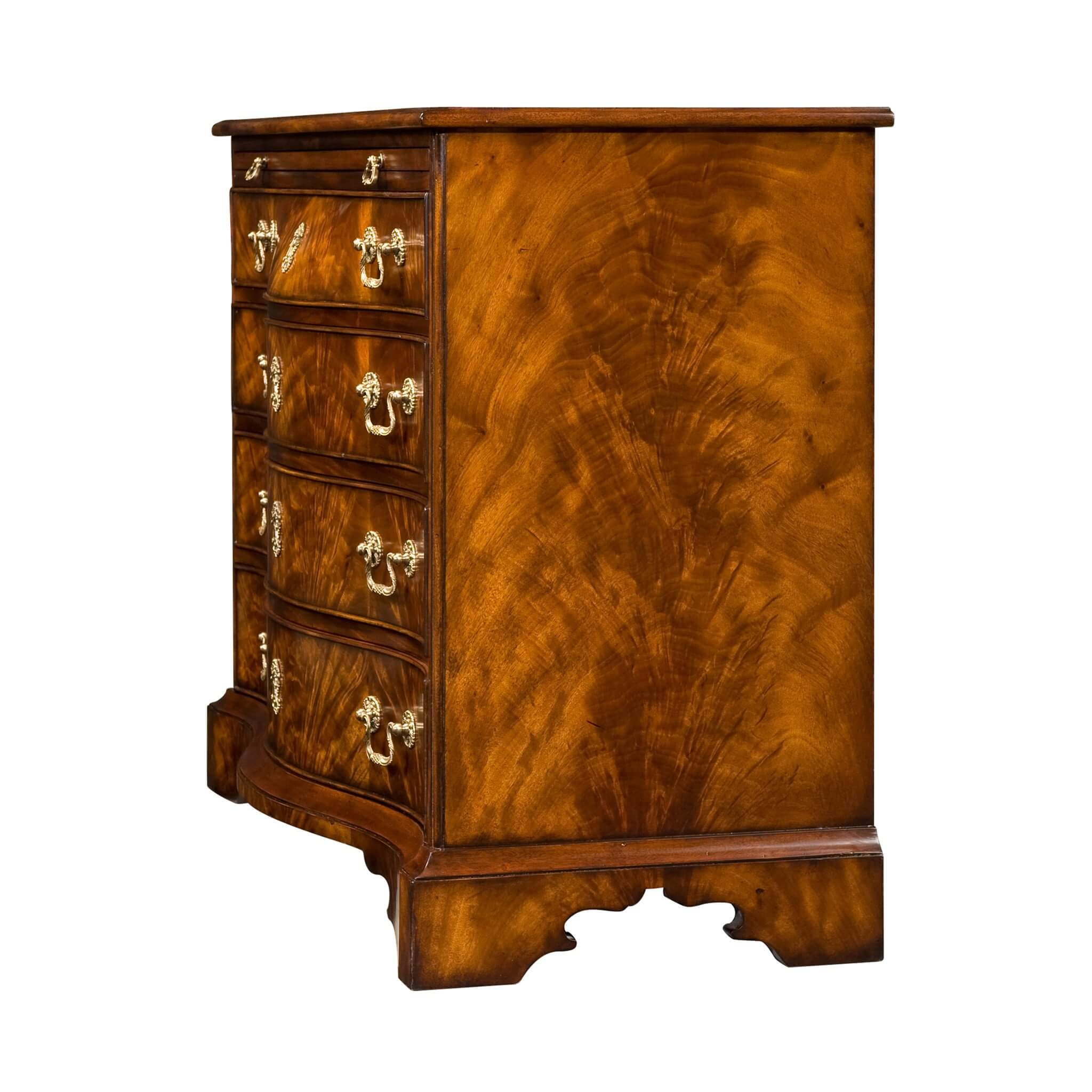 George III mahogany chest, side view, wood details visible.