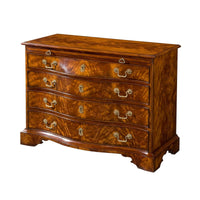 George III mahogany chest, front angled view with drawers.