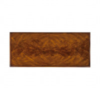 George III mahogany chest, top view showing wood grain pattern.