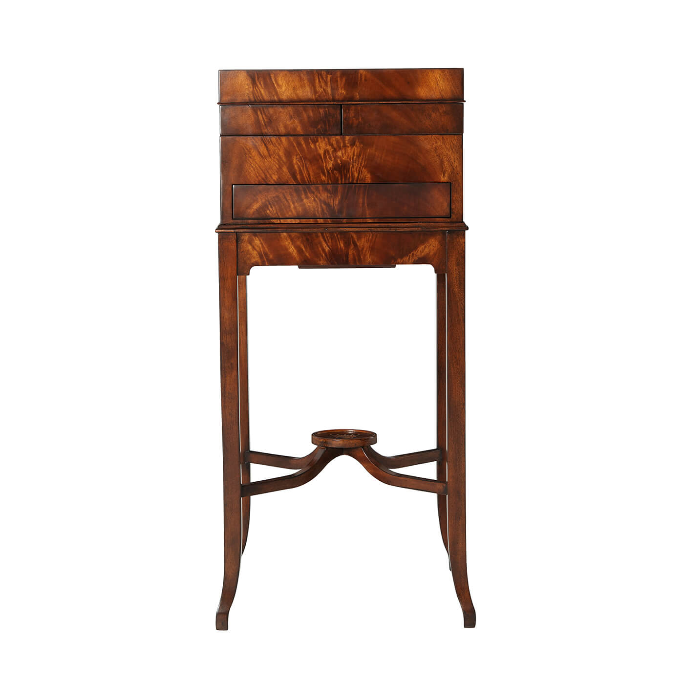 Front view, George III mahogany dressing table.