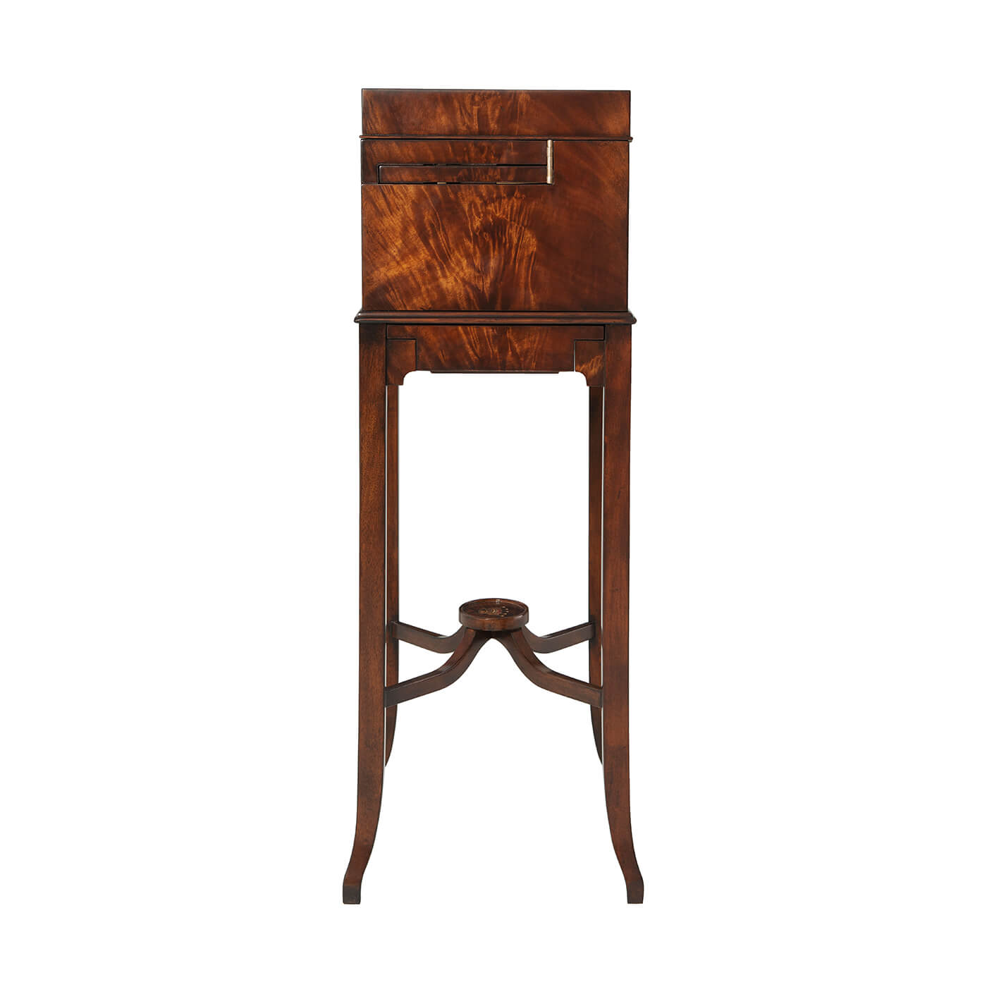 Side view, George III mahogany dressing table.
